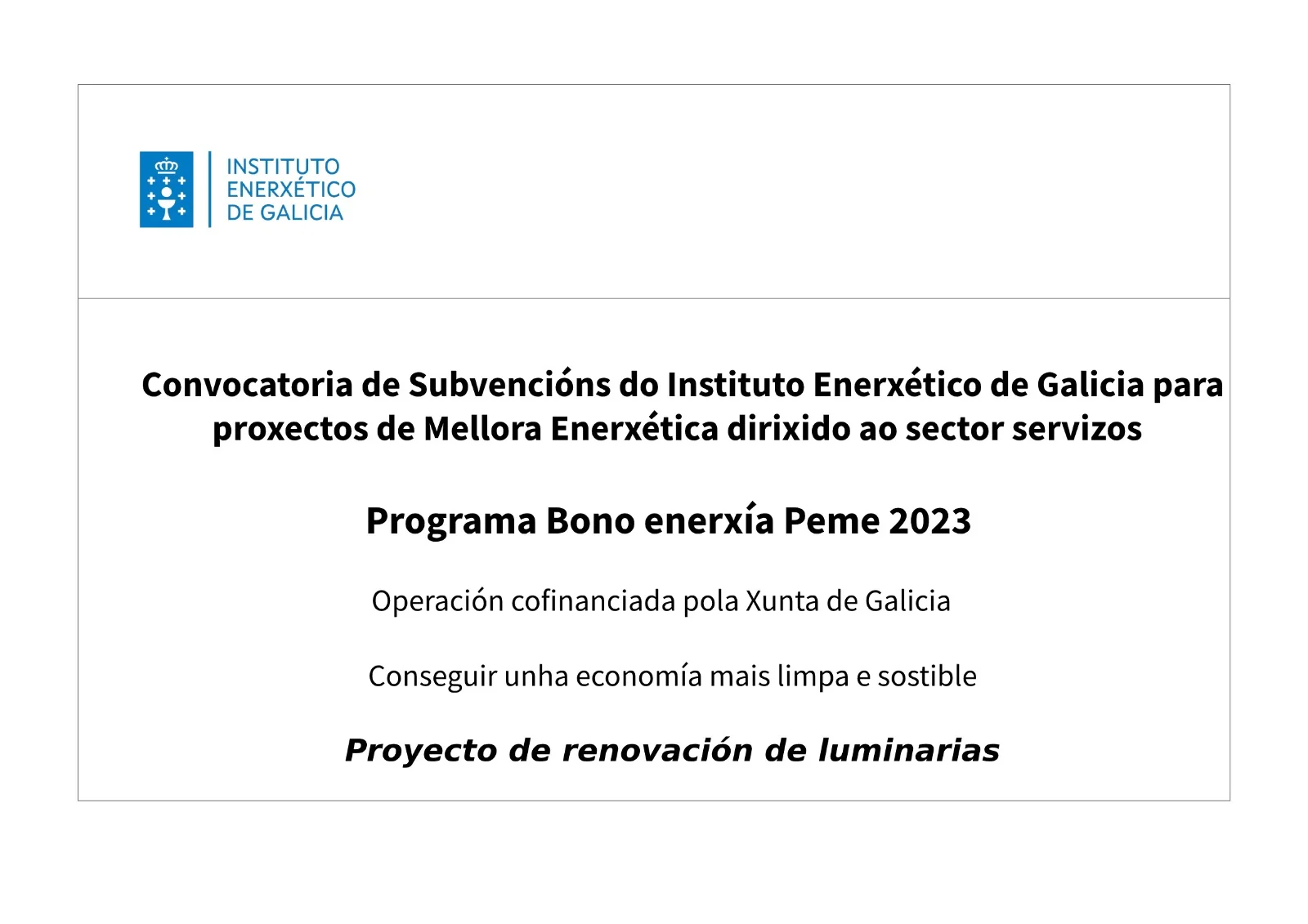 Subvención Enexia 2023 Xunta de Galicia